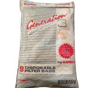 Genuine Kirby Generation 3 Disposable Filter Bags 197389 Upright Vacuum 9 Bags